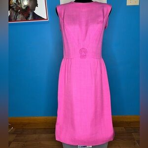 Vintage 1960s structured pink John Norman secretary dress
